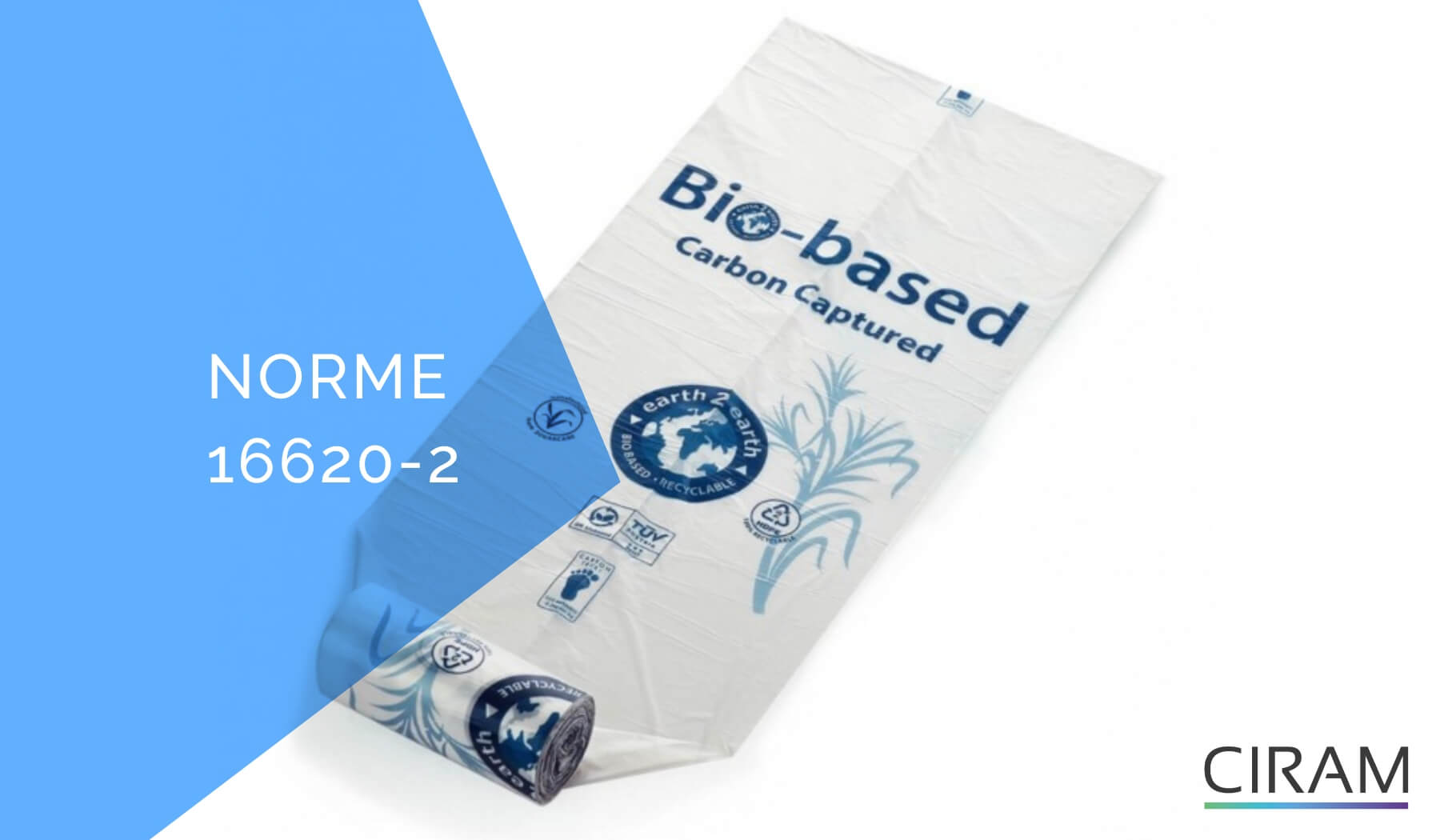 Bio-based packaging labeled in accordance with the EN 16620 standard