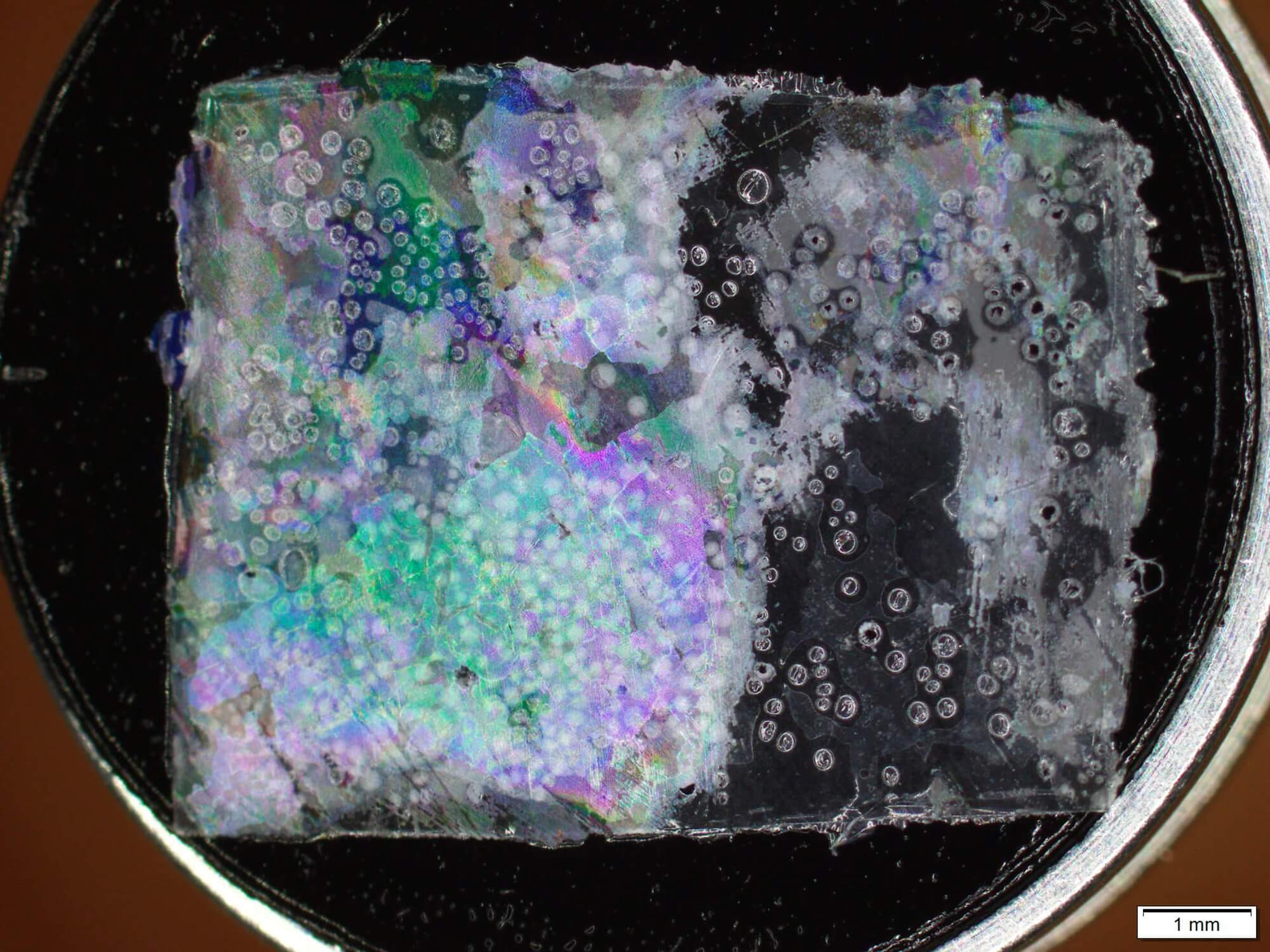 Close-up of a glass sample