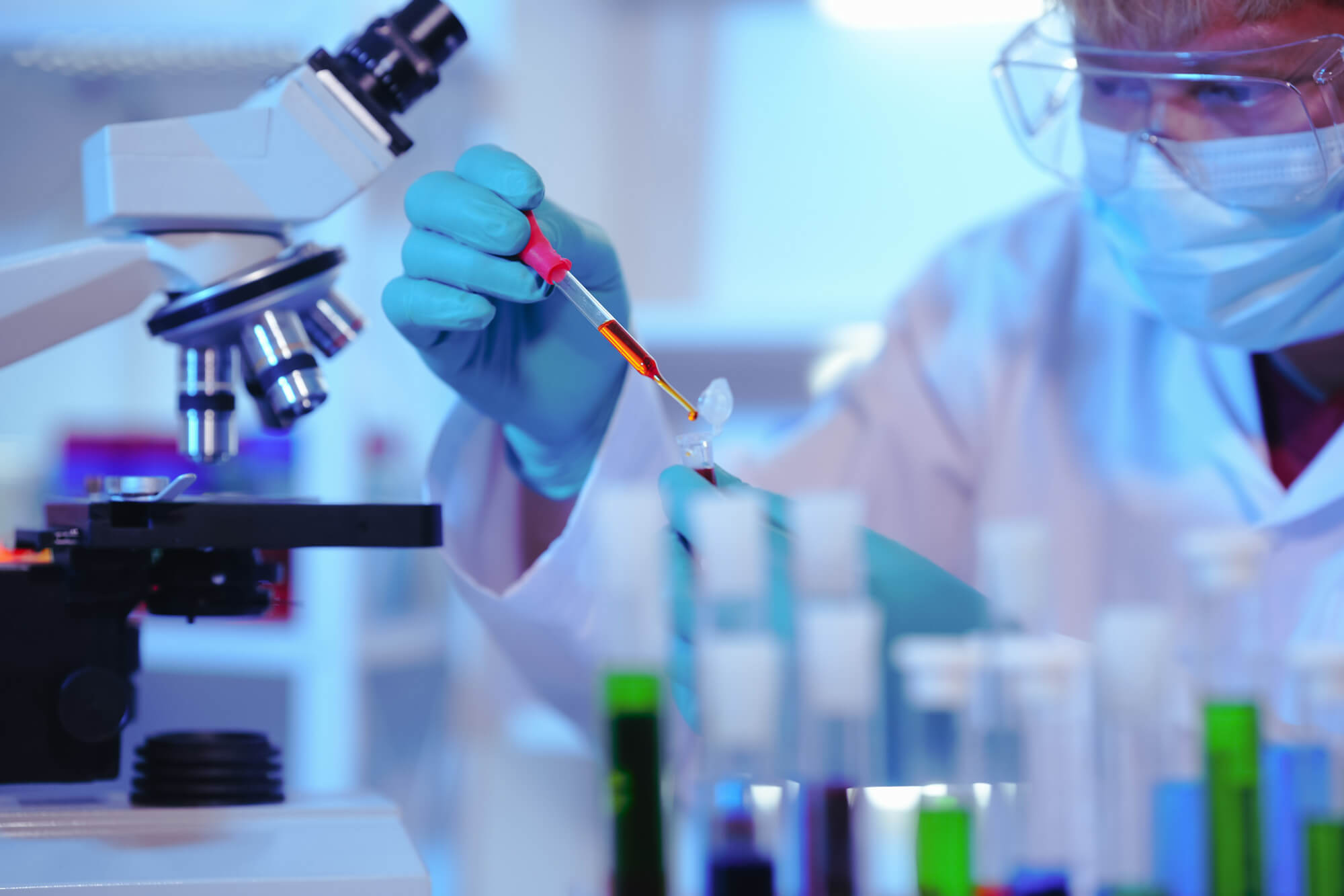 Scientist preparing a liquid sample for dating analysis